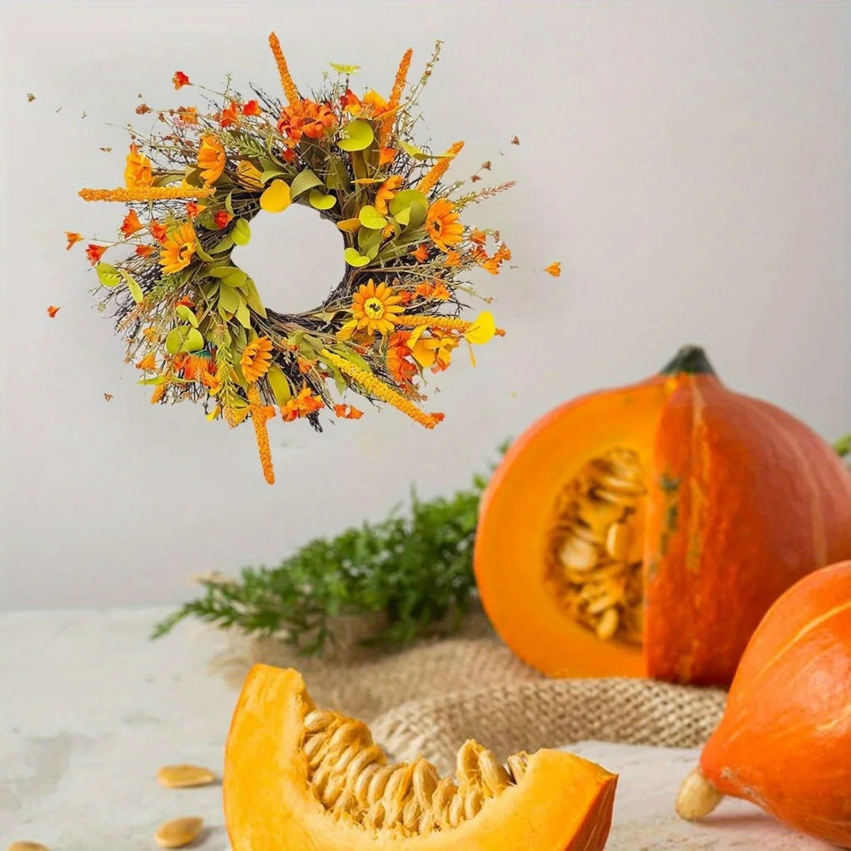 17.7" Fall Wreath for Front Door