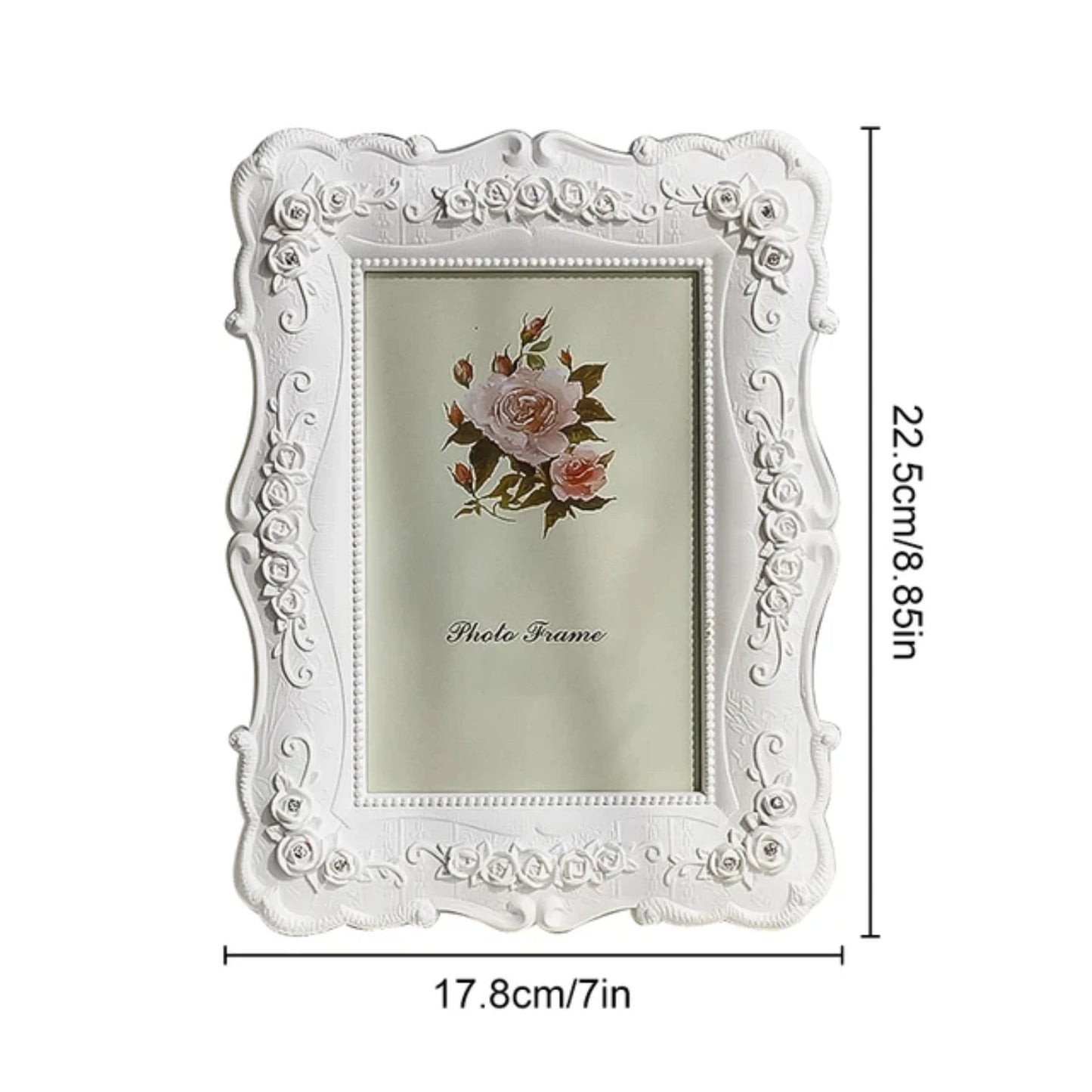 6/7/8inch  White Rose Frame