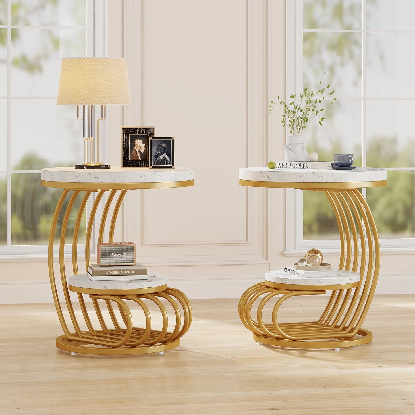2 Tier Round End Tables