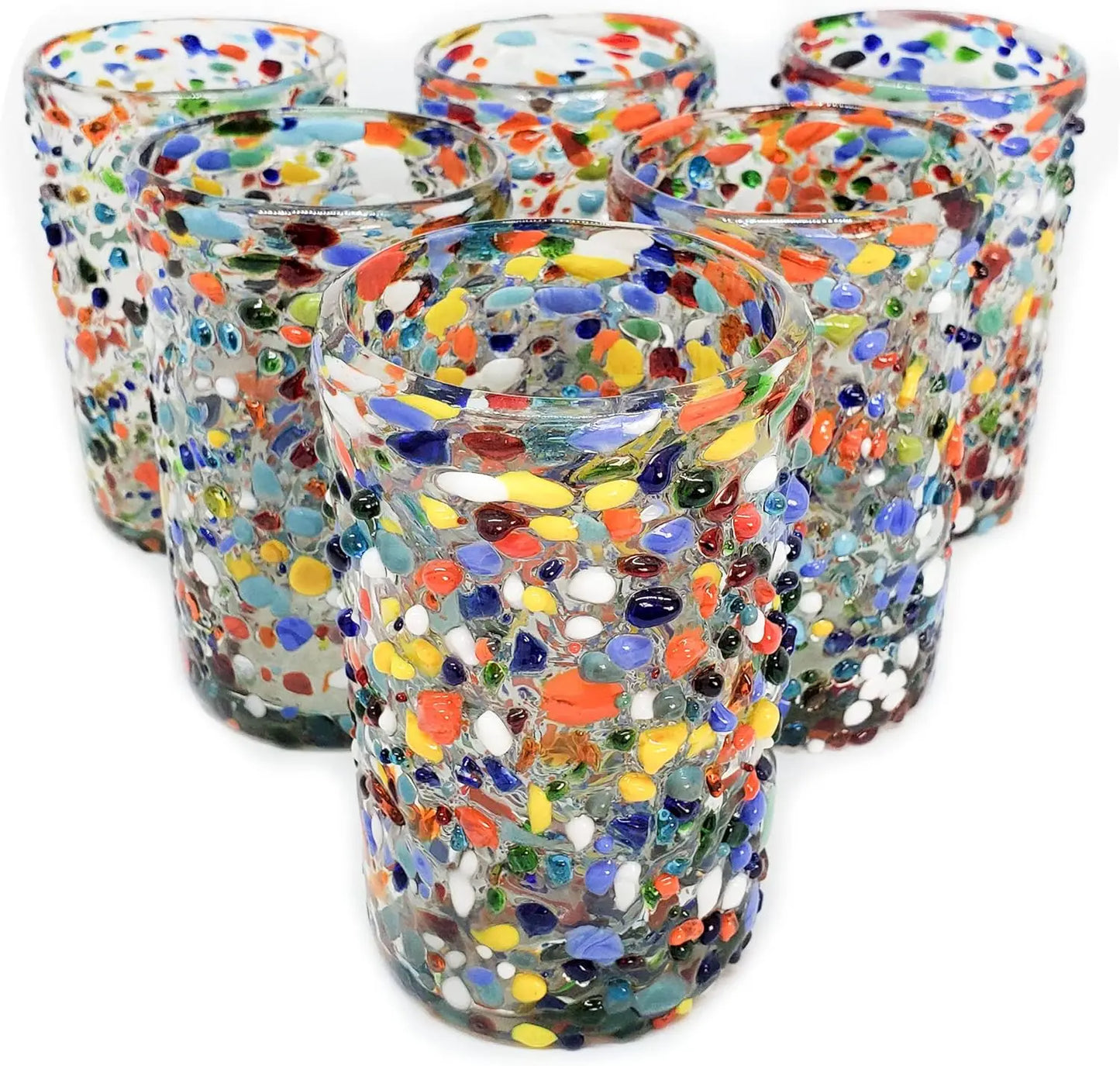 Pitcher and 6 Drinking Glasses set, Recycled Glass, Lead-free