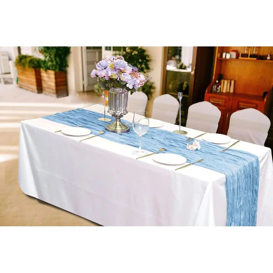 Baby Blue Cheesecloth Table Runner Pack