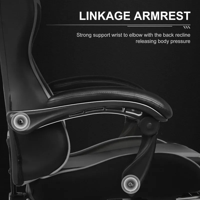 GTPLAYER Gaming Chair, Computer Chair with Footrest and Lumbar Support, Height Adjustable Game Chair with 360°