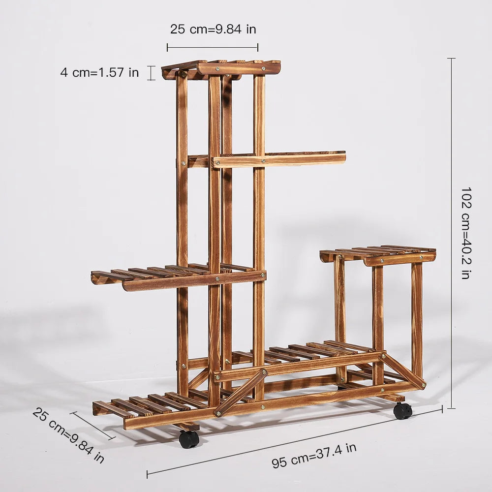 6 Tier Wood Plant Stand