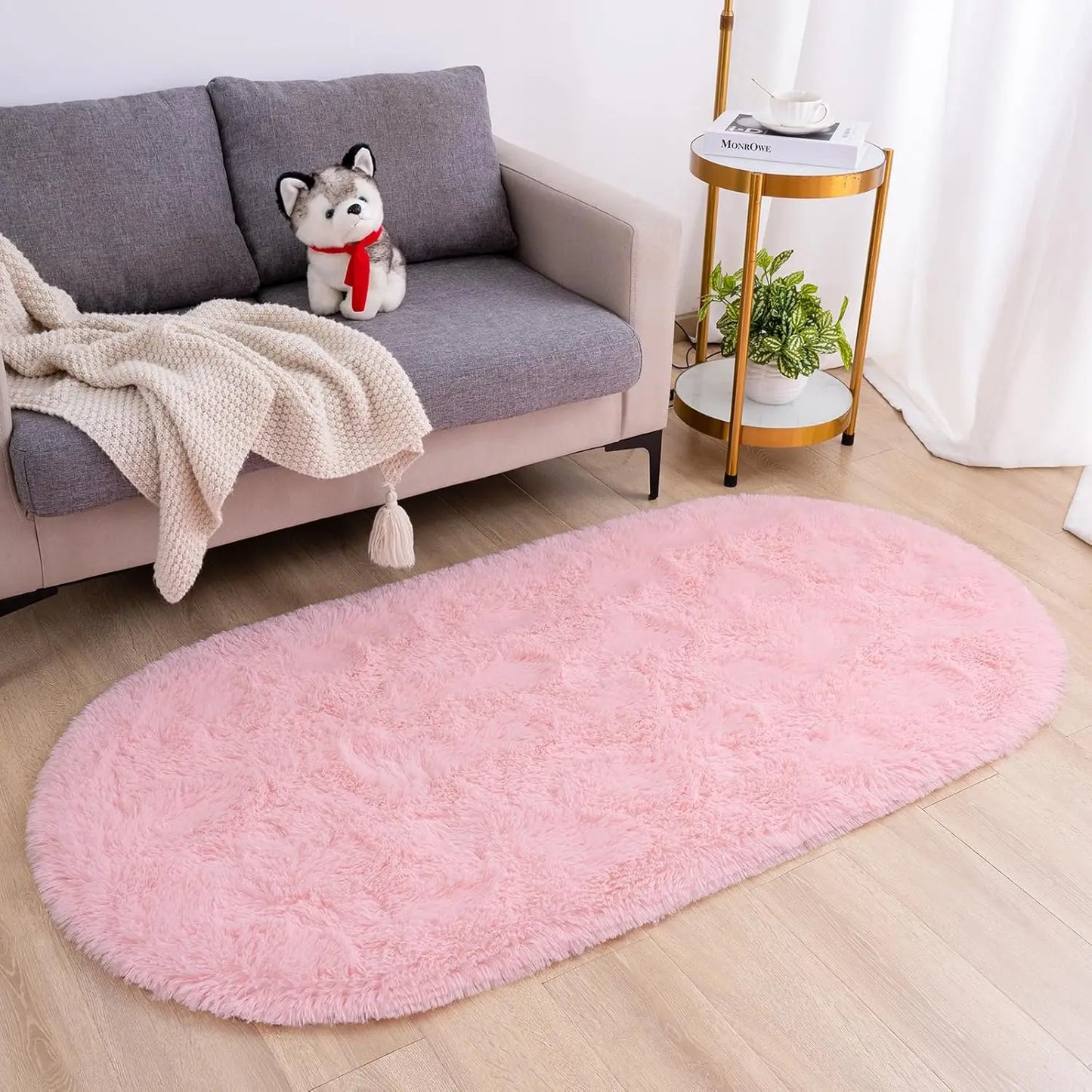 Oval Fluffy Soft Area Rugs