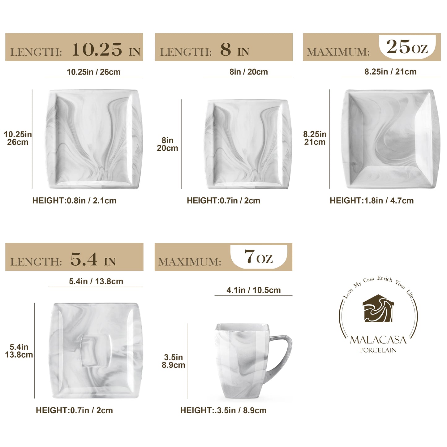 MALACASA  Dinnerware Set