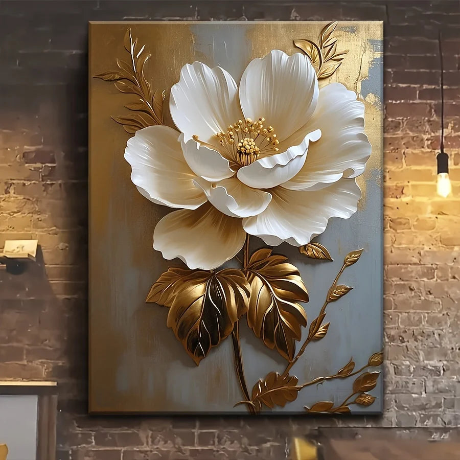 Elegant White Floral Canvas Art