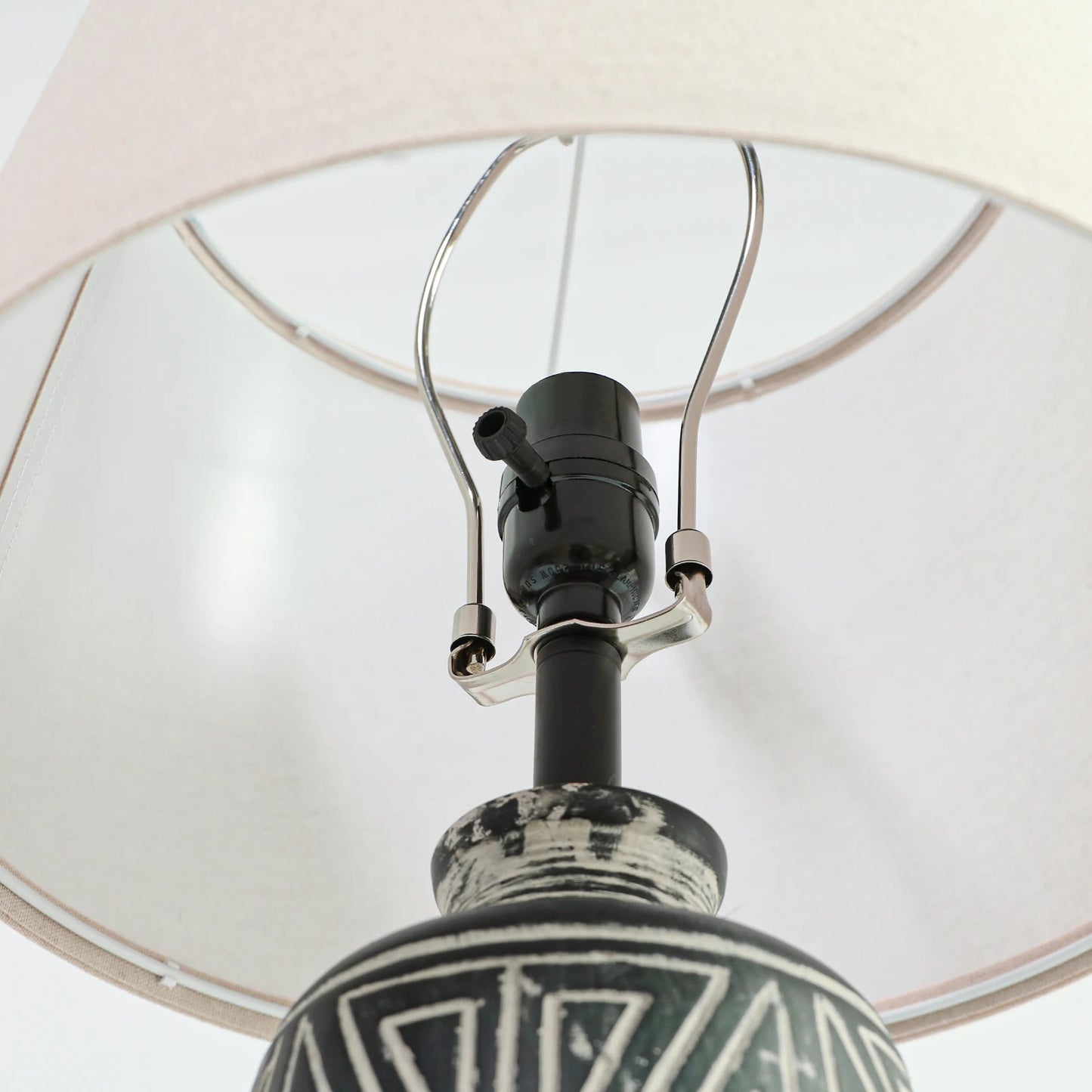 2 Pack Carved Geometric Ceramic Table Lamp