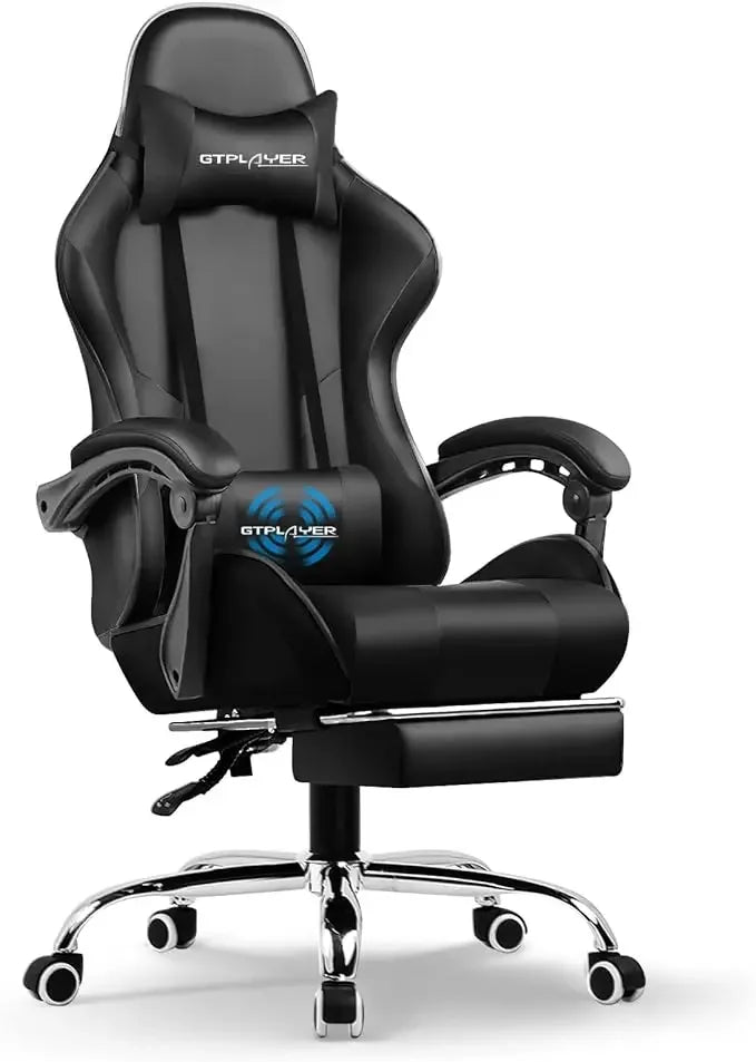 GTPLAYER Gaming Chair, Computer Chair with Footrest and Lumbar Support, Height Adjustable Game Chair with 360°