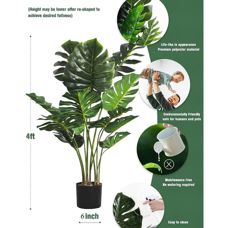 Artificial Monstera Plant 4FT Tall