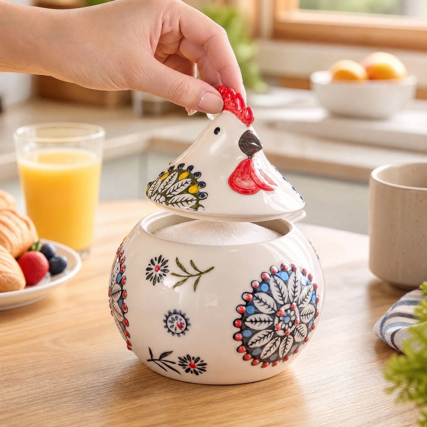 13oz Farmhouse Chicken Salt Jar