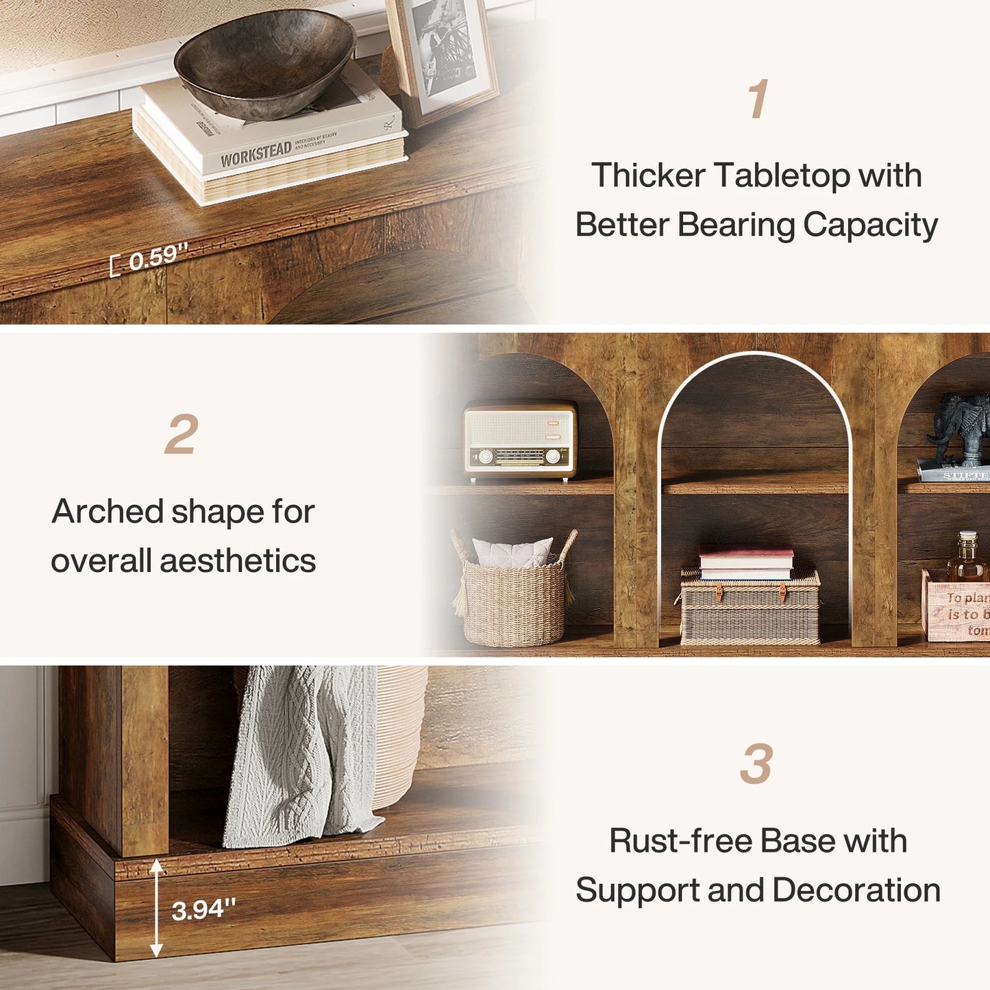 Tribesigns Farmhouse Console Table