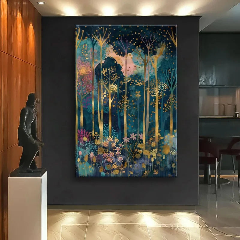 Canvas Abstract Forest Wall Painting