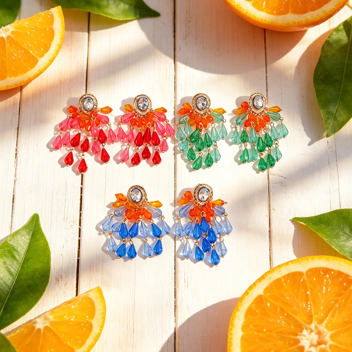 Bohemian Crystal Earrings Set