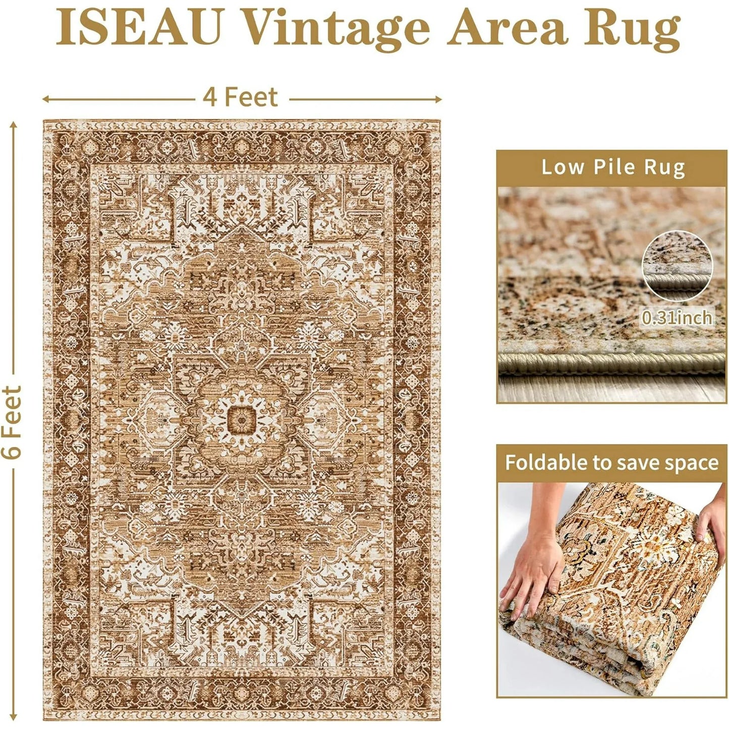 Faux Cashmere Vintage Printed Rug