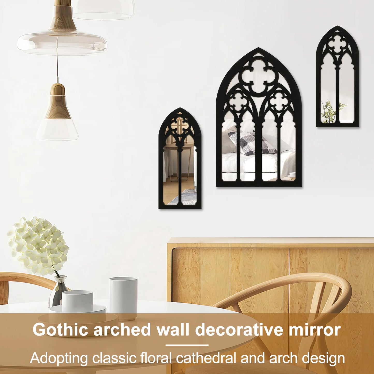 3pcs Gothic Mirrors Wall Decor