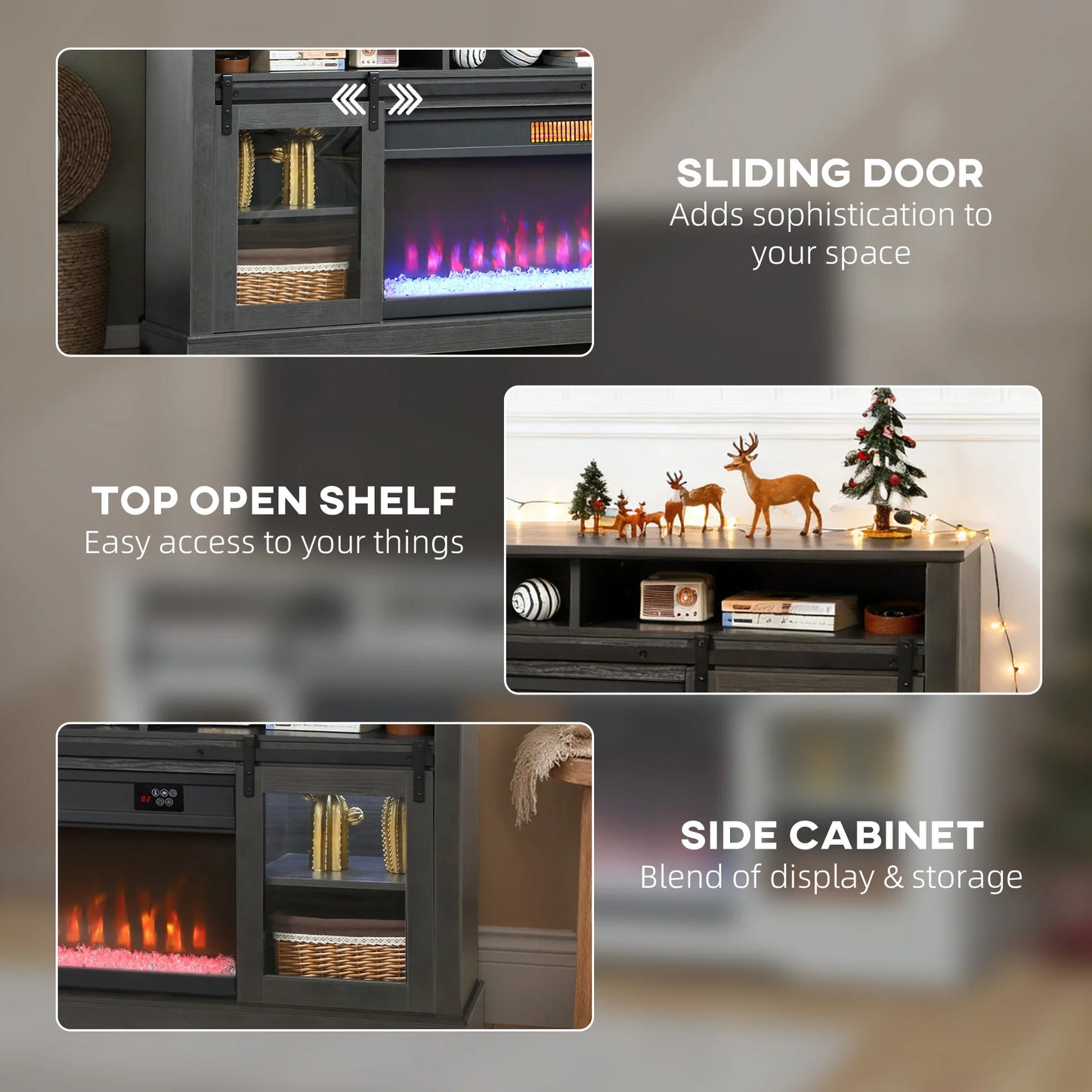 HOMCOM Fireplace TV Stand