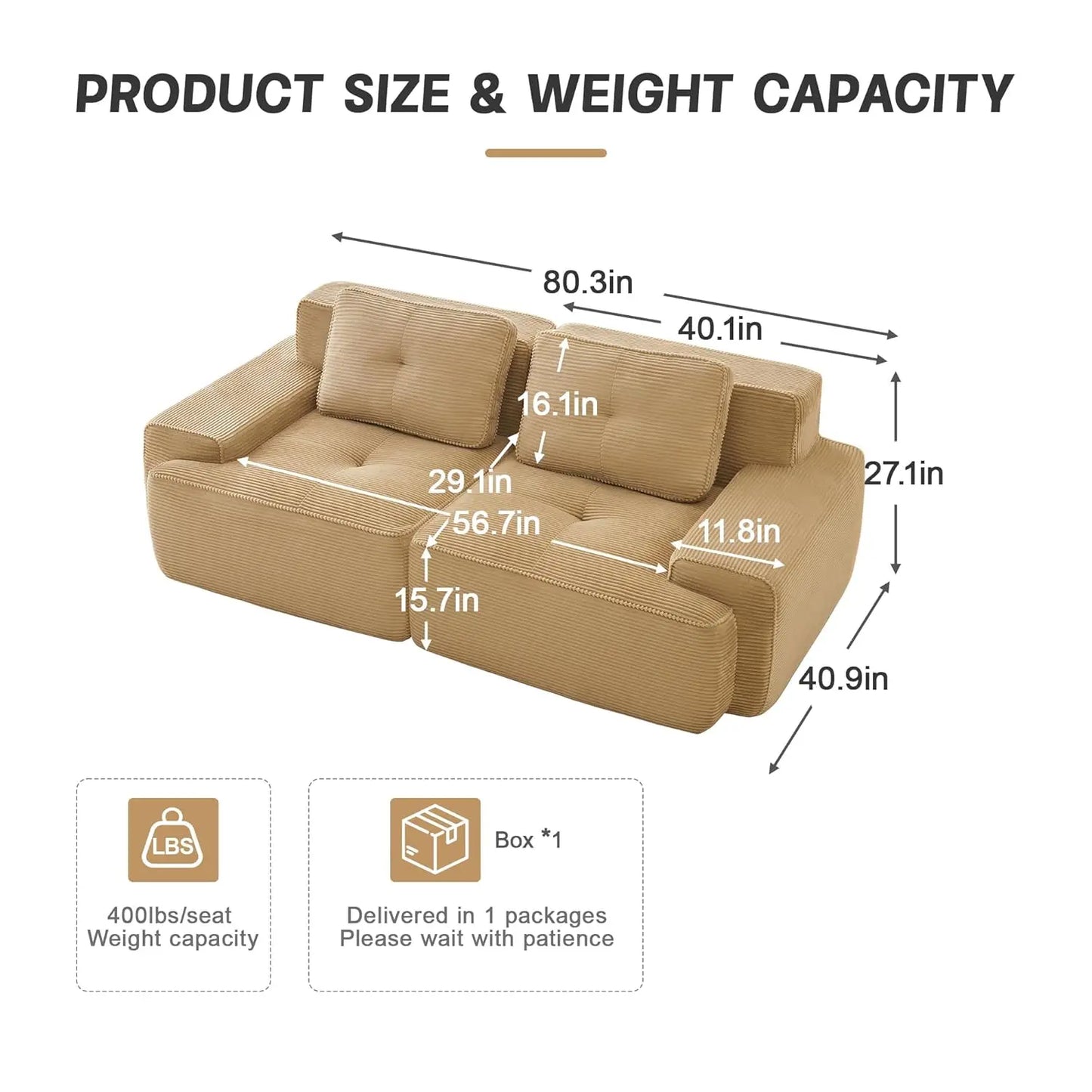 Boneless Couch with Pillow