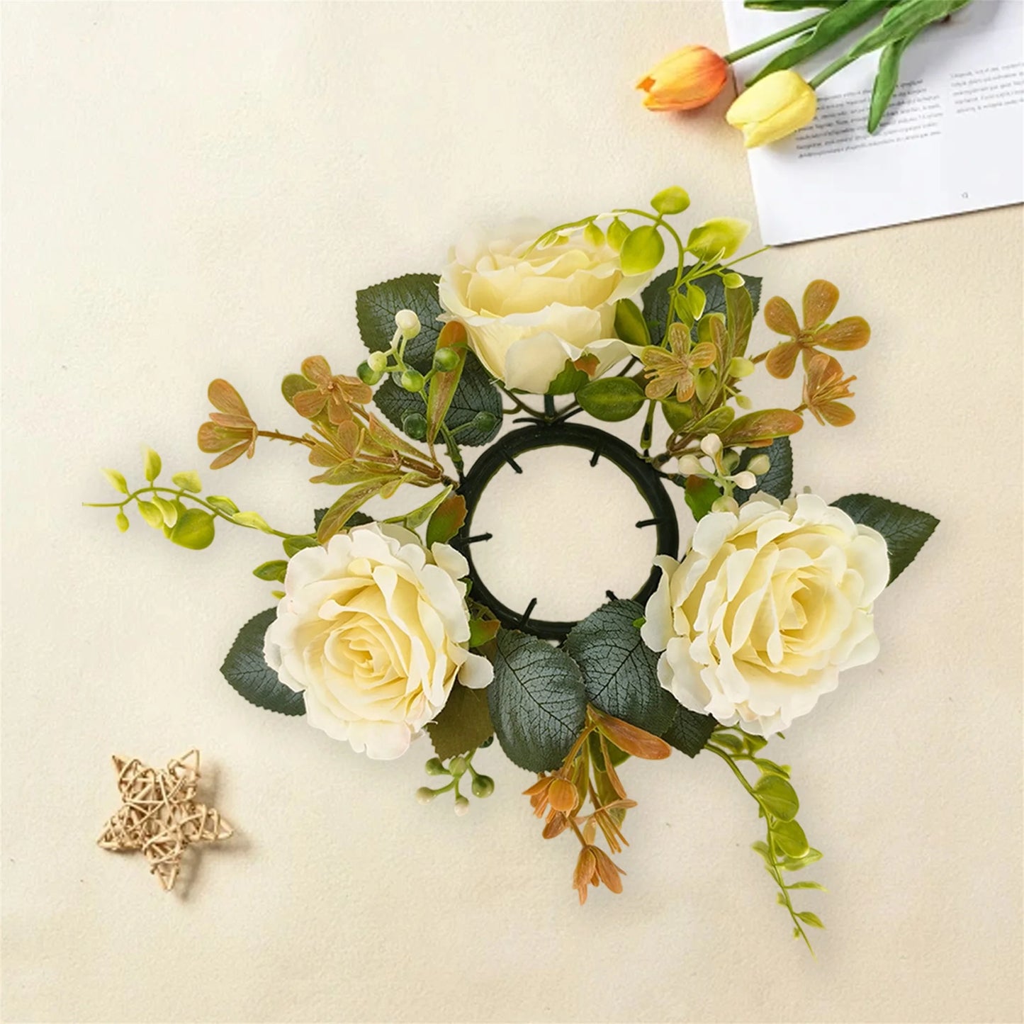 Rose Flower Candle Rings