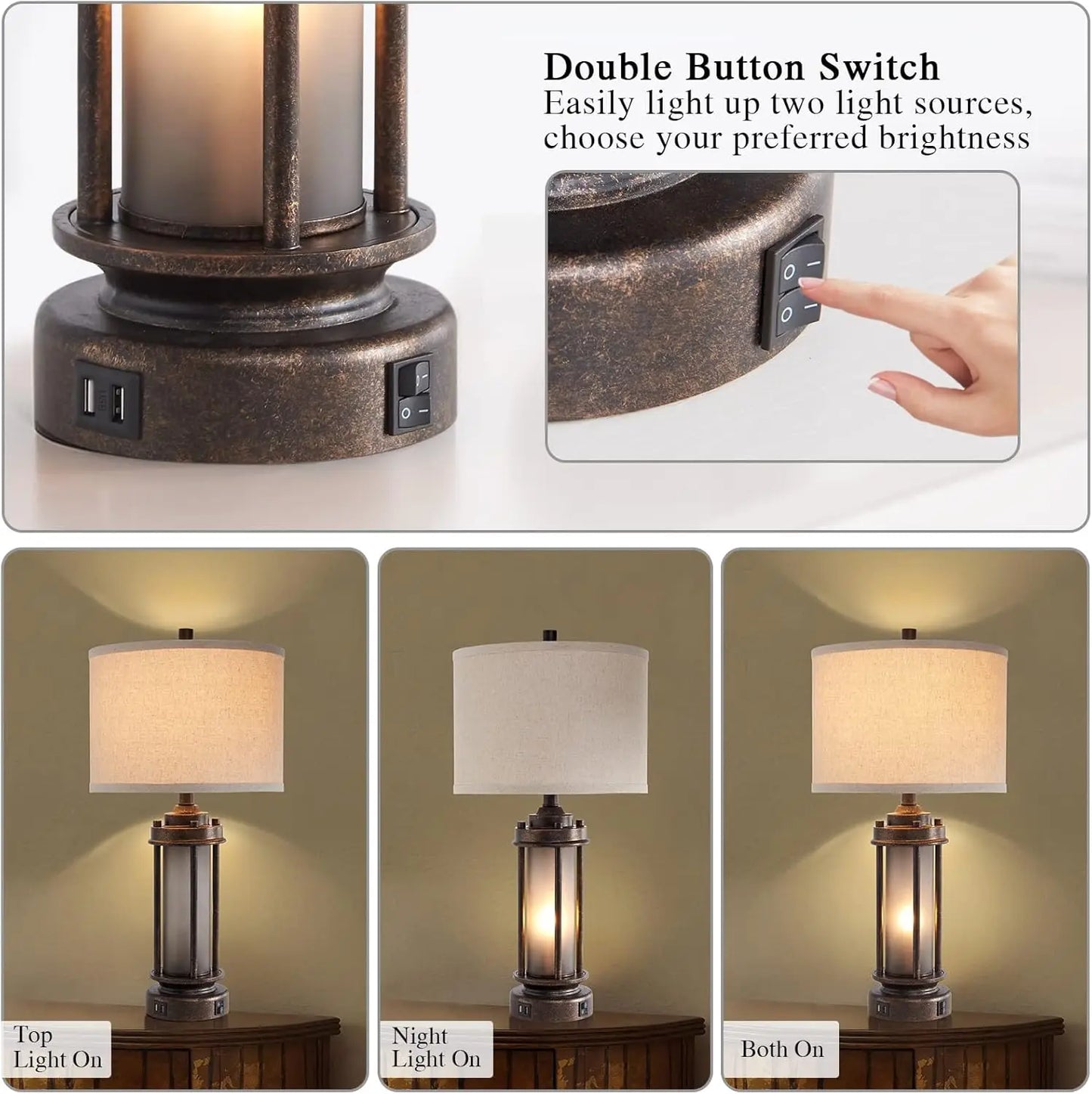 Set of 2 Farmhouse Lamps