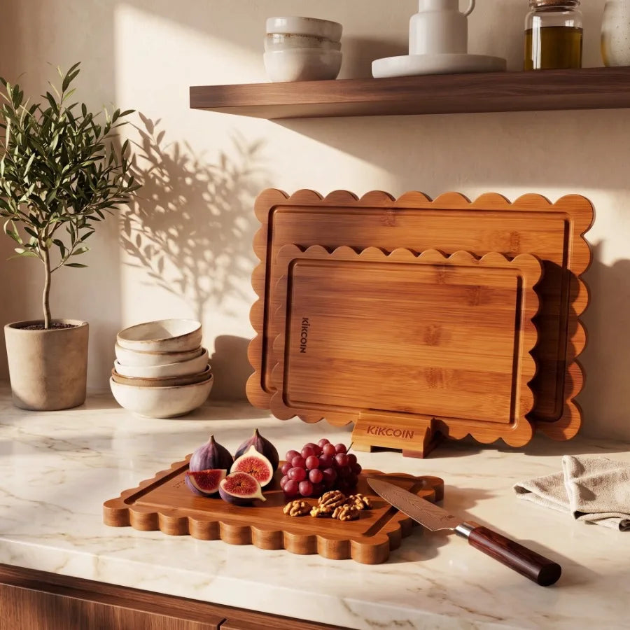4Pcs Bamboo Cutting Board Set