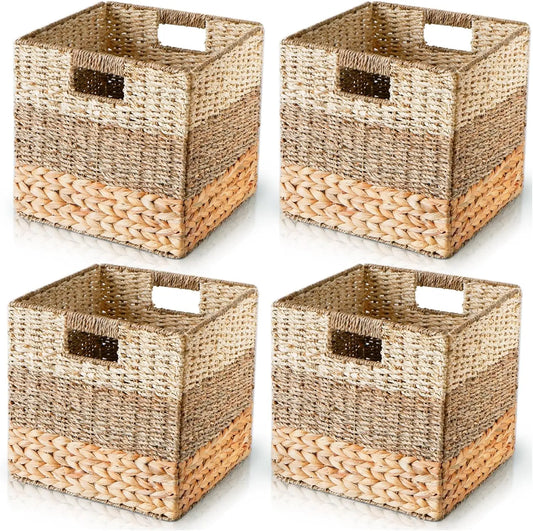 Wicker Storage Cubes Set of 4