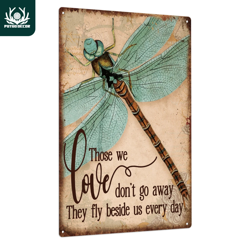 Dragonfly Metal Sign