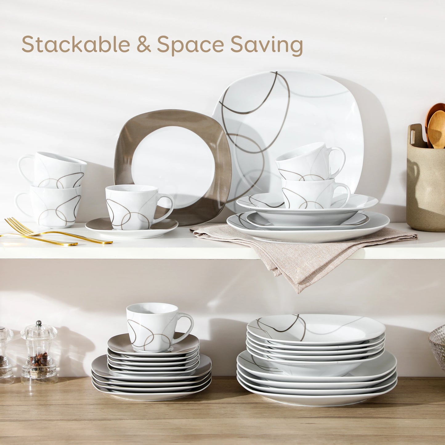 30-Piece Ceramic Dinner Plate Set