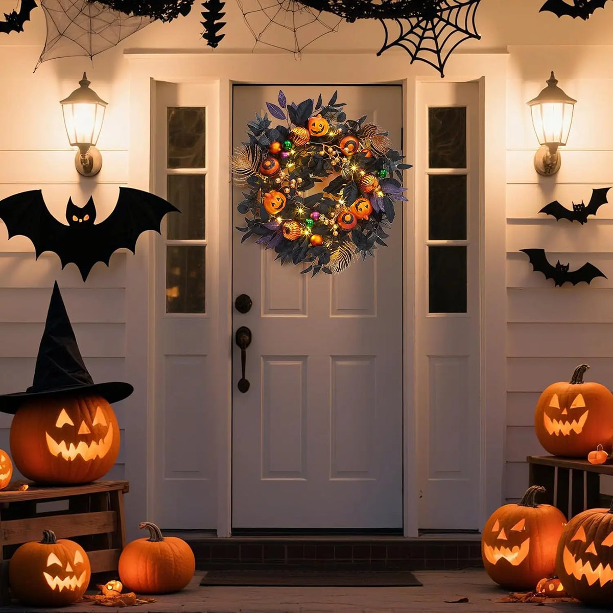 20 Inch Halloween Pumpkin Wreath