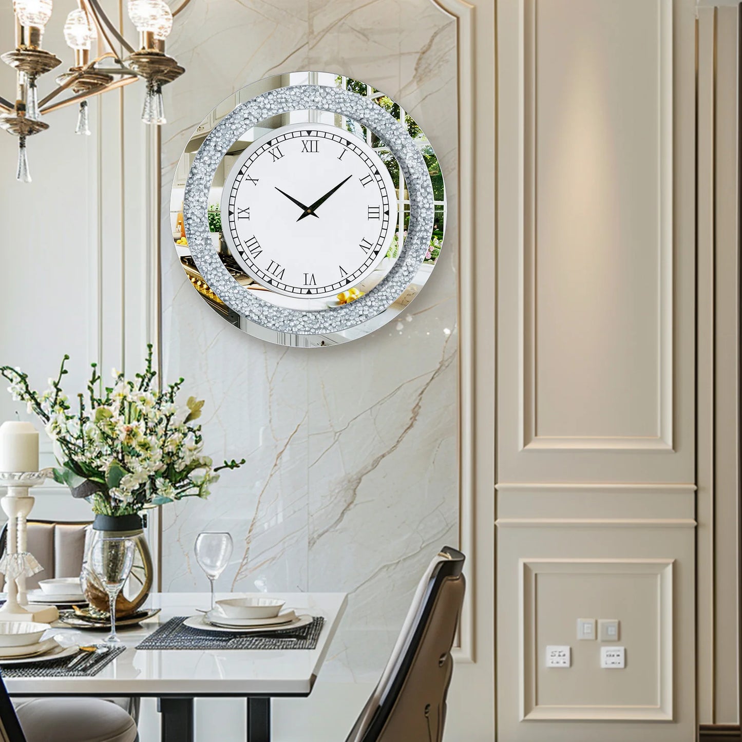 24 inch Twinkle Mirrored Wall Clock