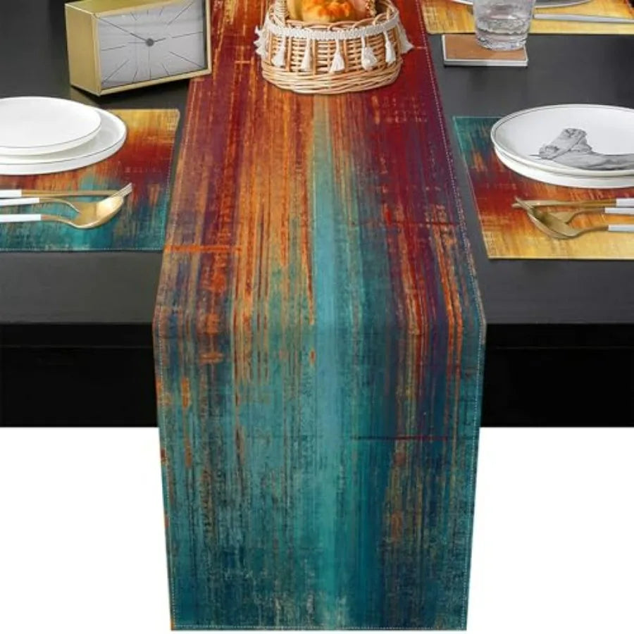Blue Orange Table Runner Placemats
