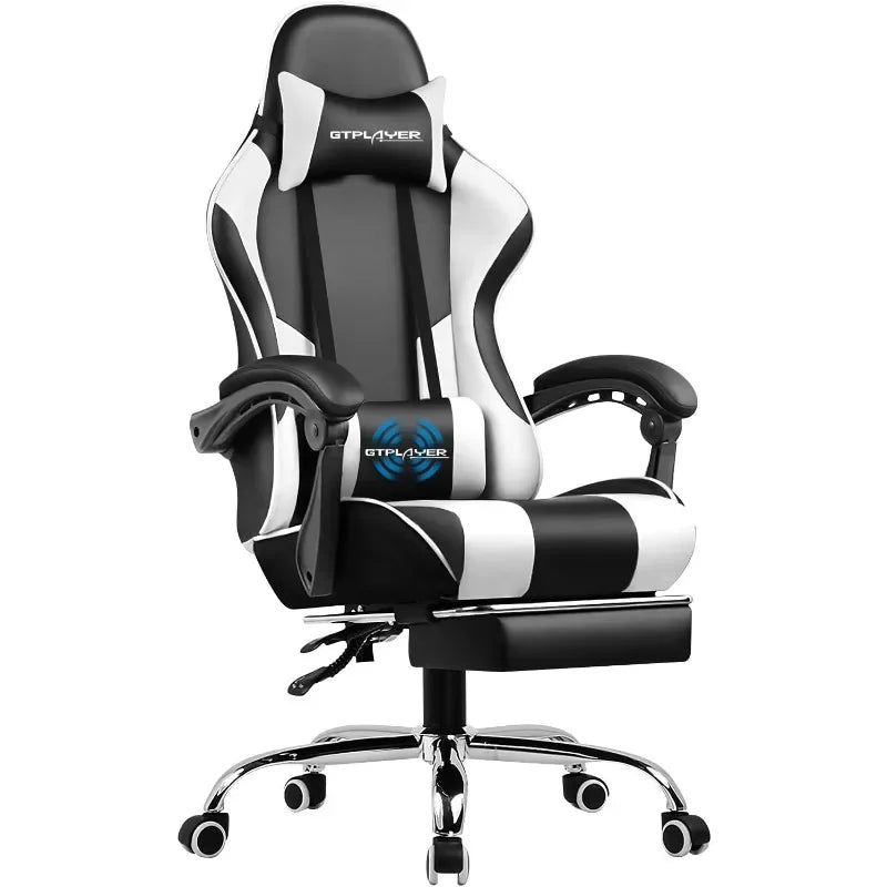 GTPLAYER Gaming Chair, Computer Chair with Footrest and Lumbar Support, Height Adjustable Game Chair with 360°