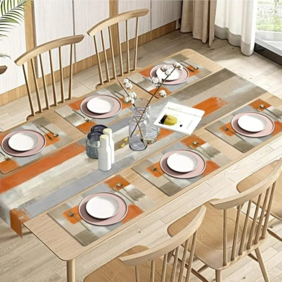 Blue Orange Table Runner Placemats