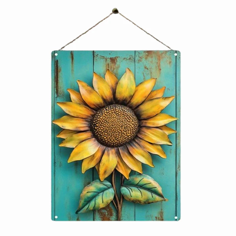 Charming Sunflower Vintage Metal Sign