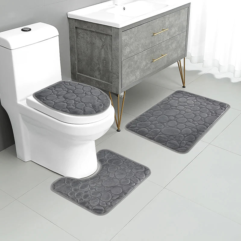Three-piece Bathroom Mat Set