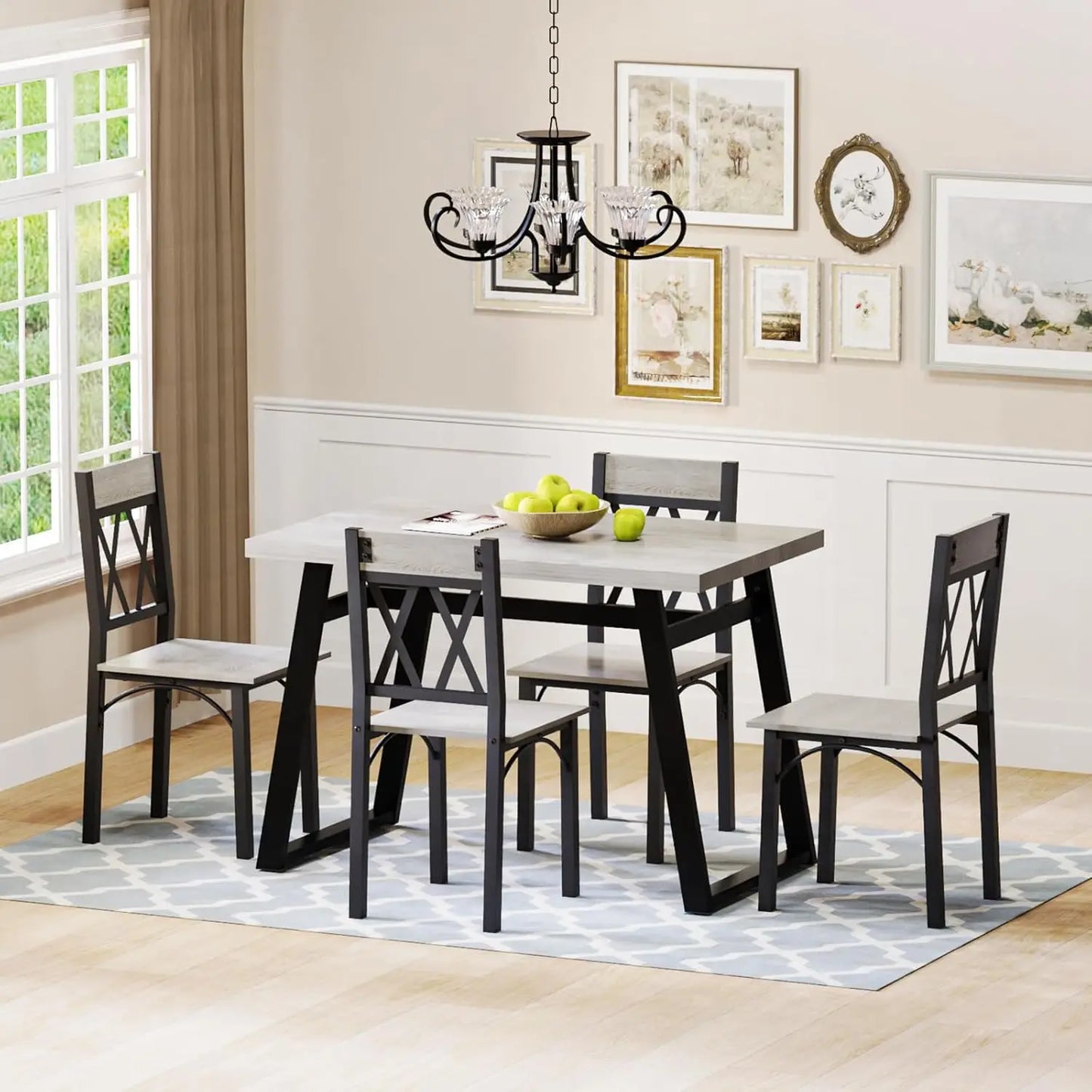 5-Piece Farmhouse Kitchen Table Set