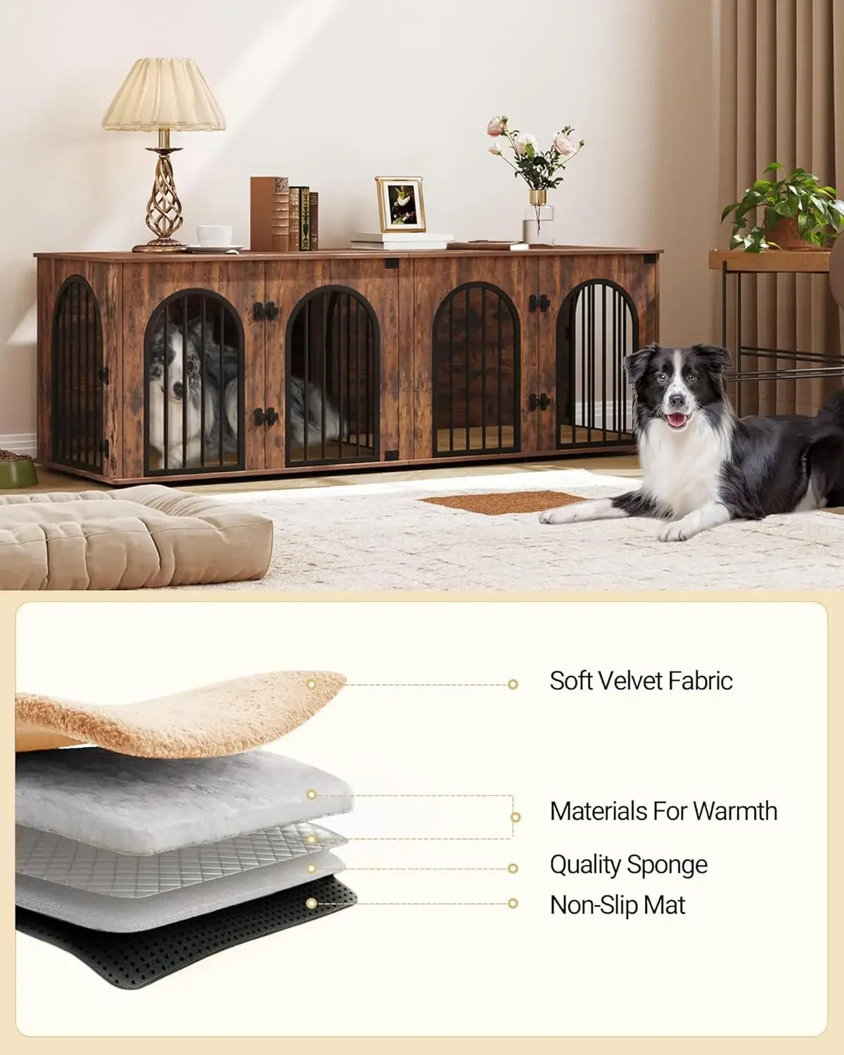 Dog Crate Furniture for 2 Dogs