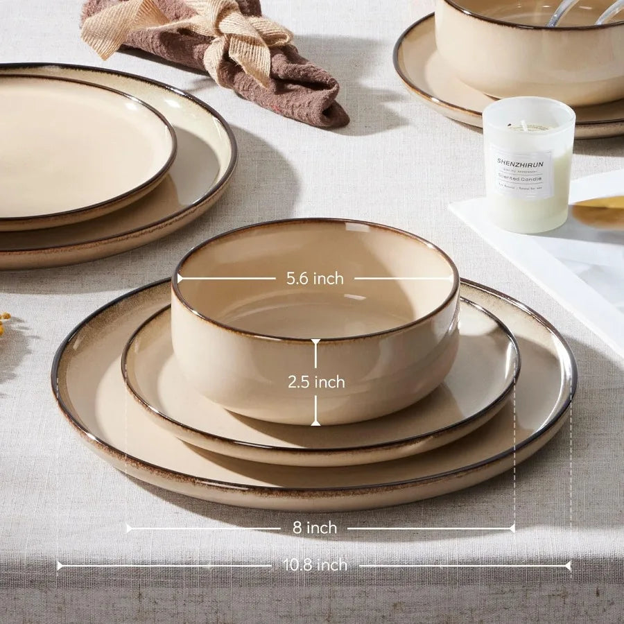 24Pc Stoneware Dinnerware Sets