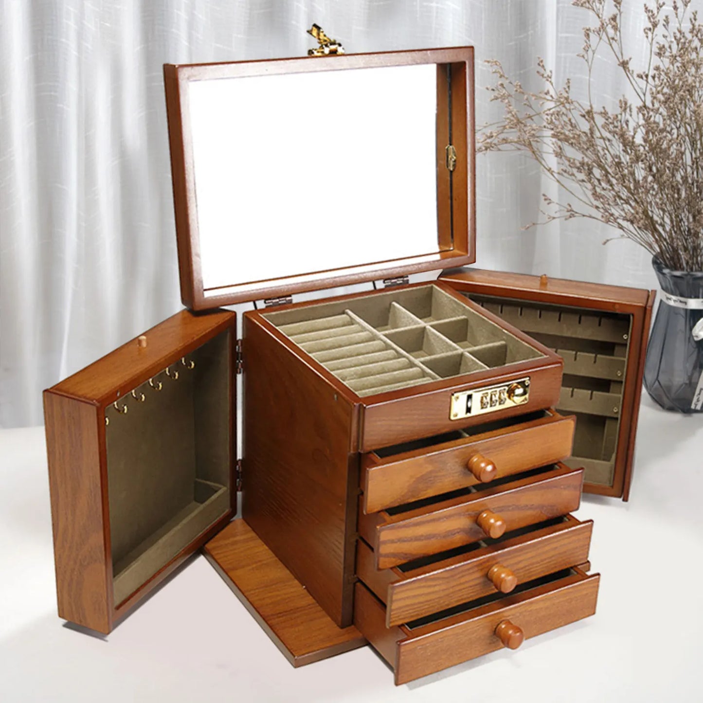 5 Layers Wooden Jewelry Box