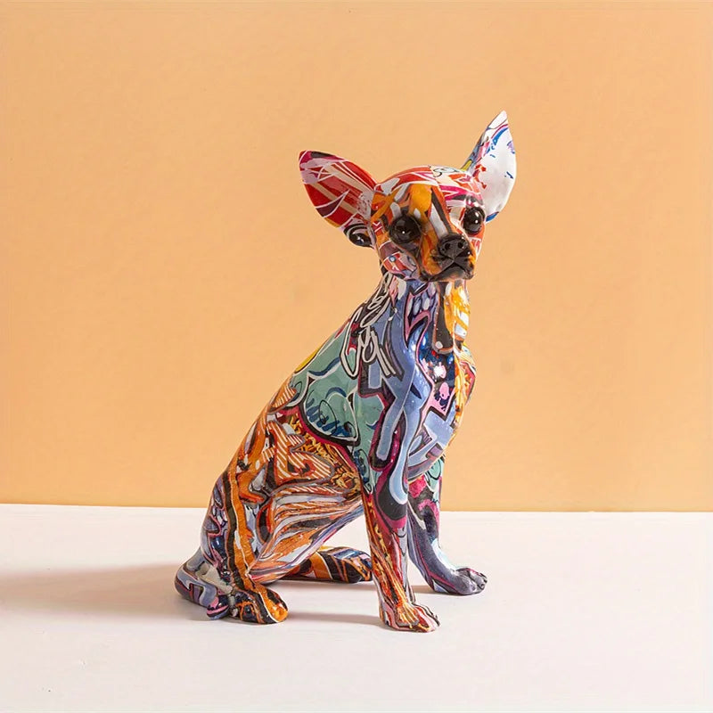 Creative Color Chihuahua Dog Statue