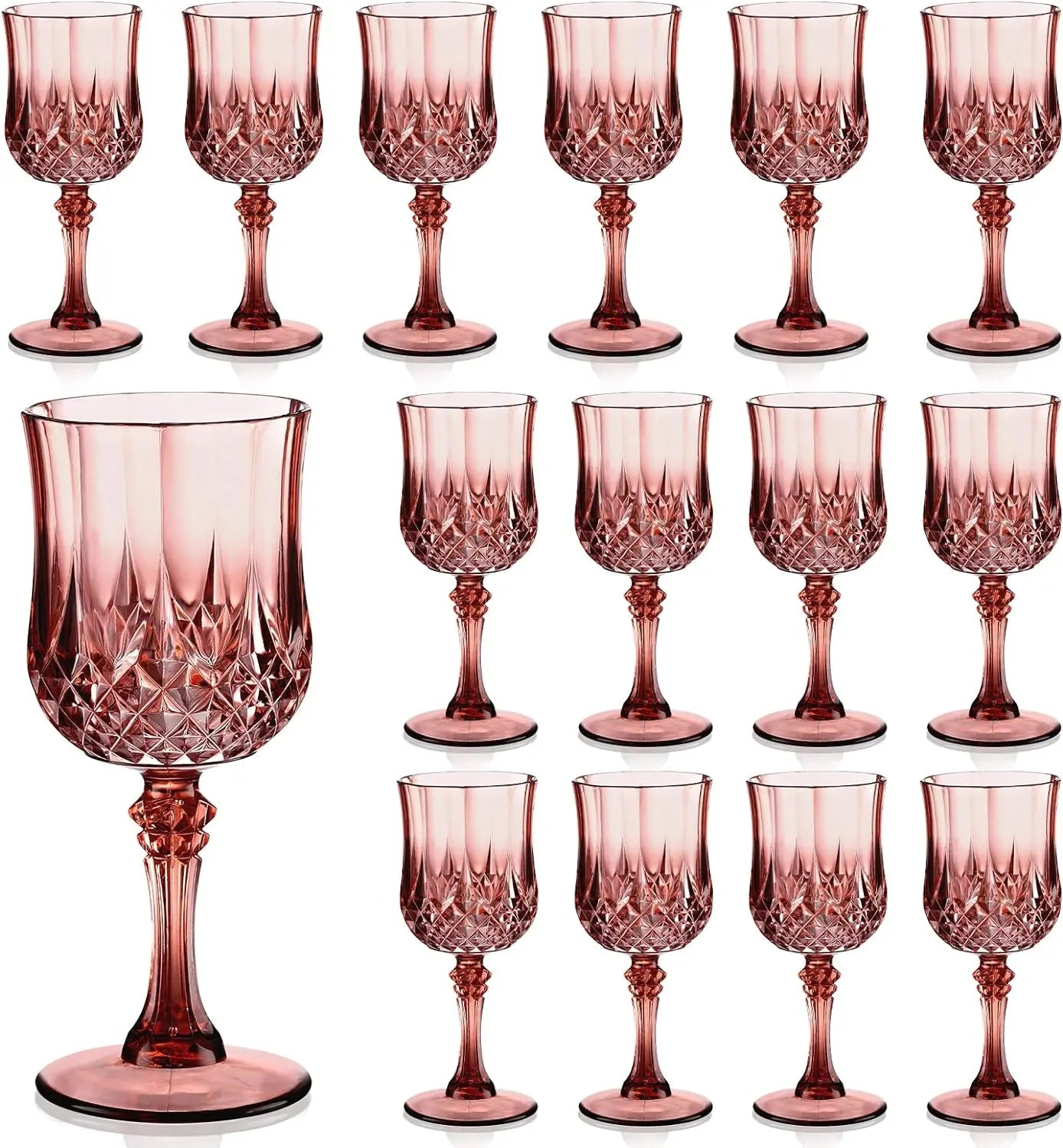 7oz Plastic Rose Gold Drinking Glasses