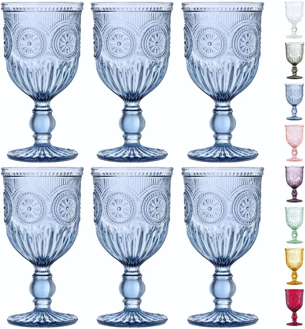 6-piece Set of Smoked Glass Goblets