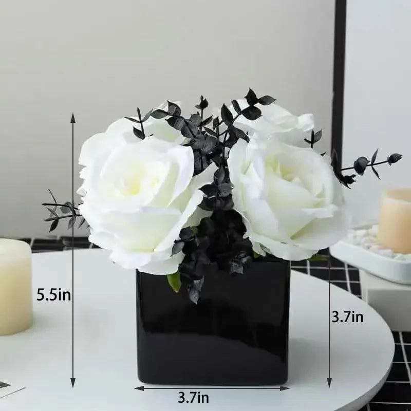Artificial Flowers in small Ceramic Vase