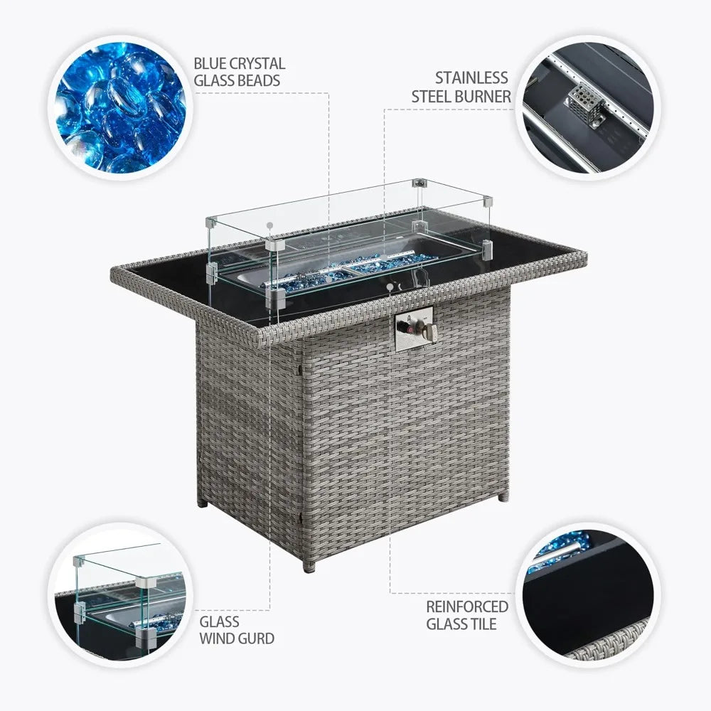 Patio Set with Fire Pit Table