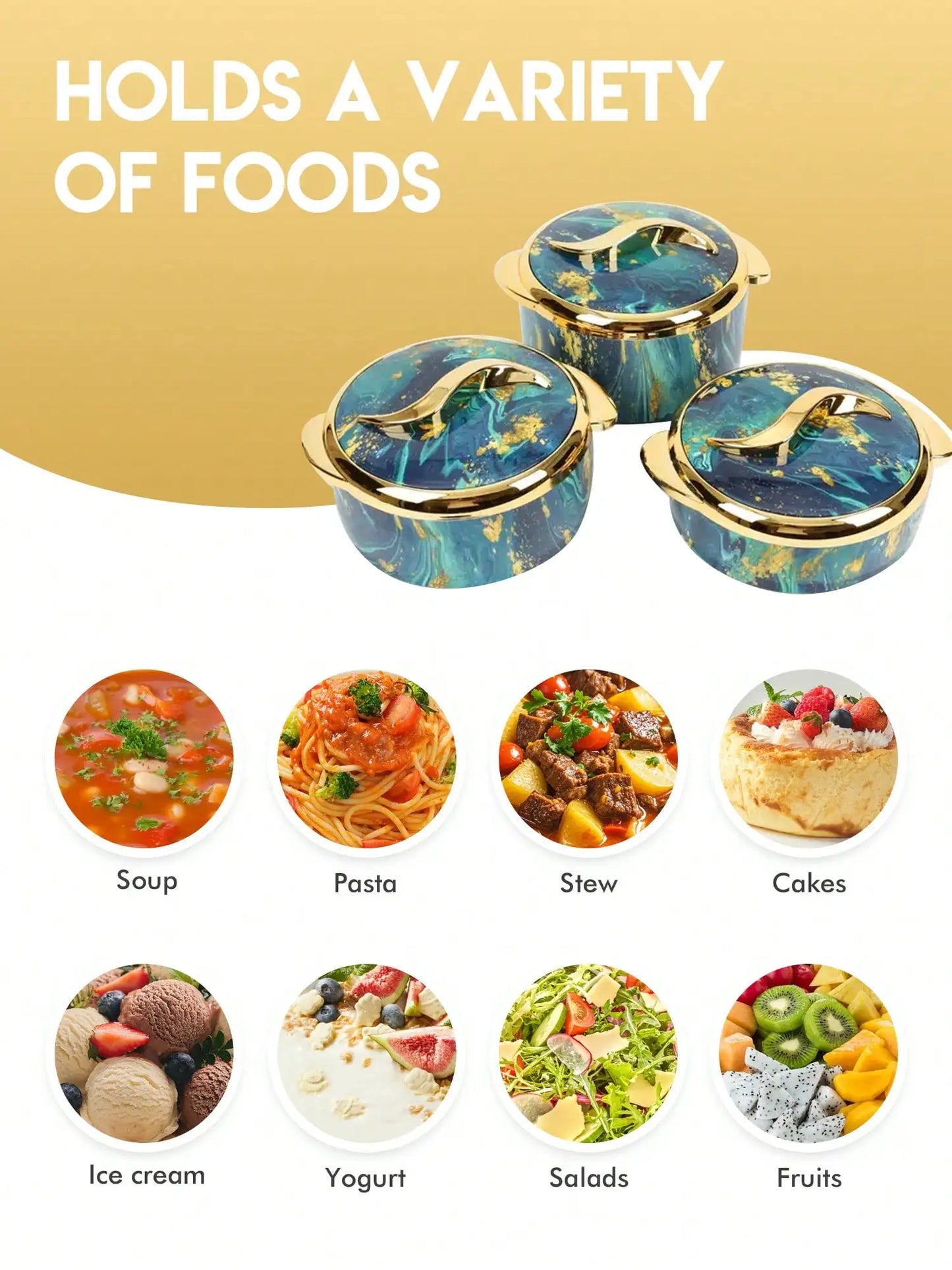 3pcs Golden Touch Food Warmer