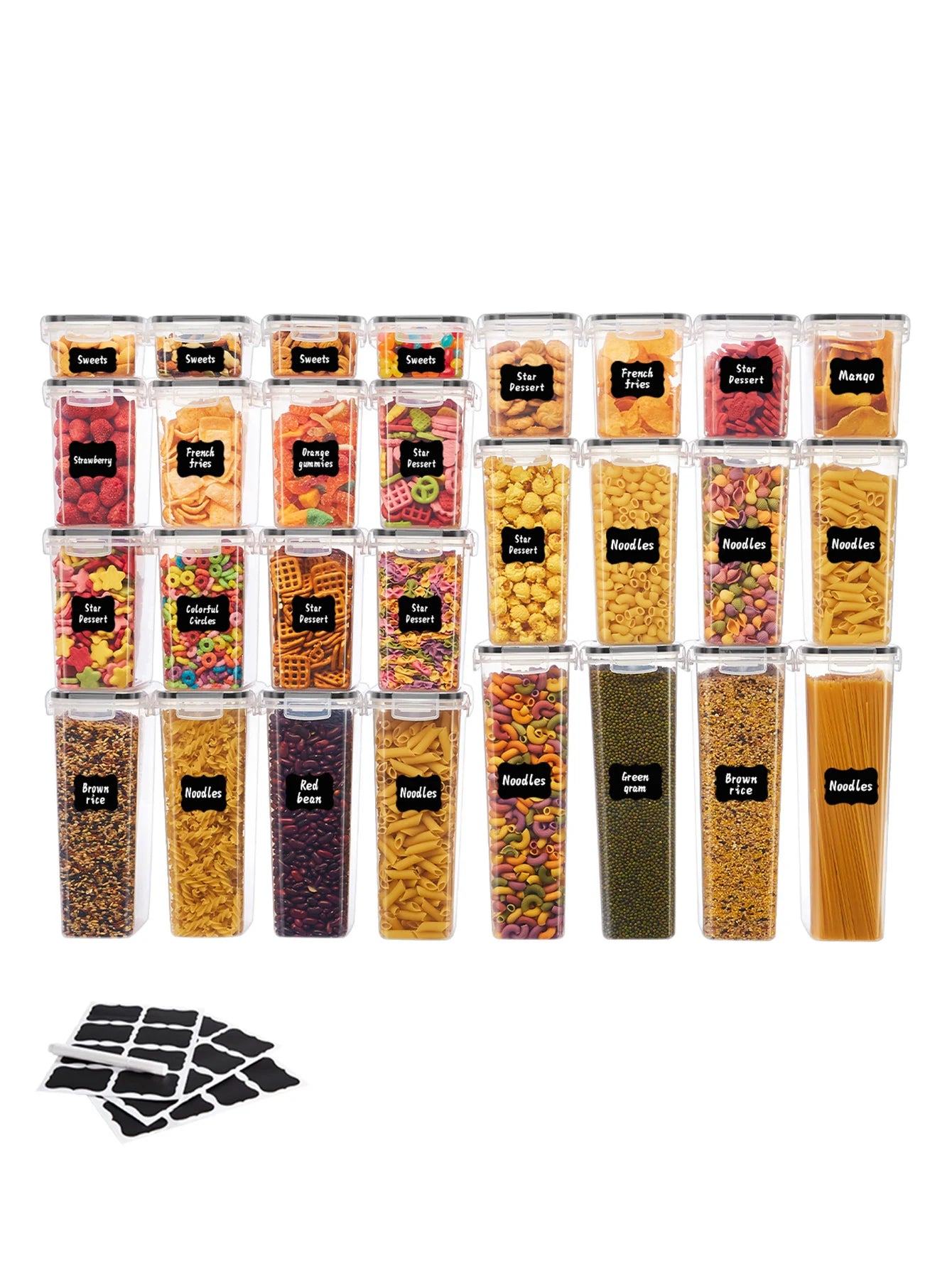 24pcs Large Food Storage Containers with Lids