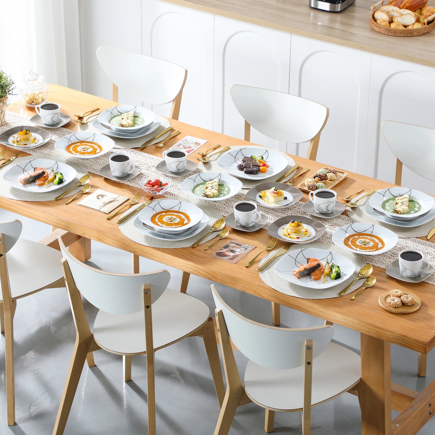 30-Piece Ceramic Dinner Plate Set