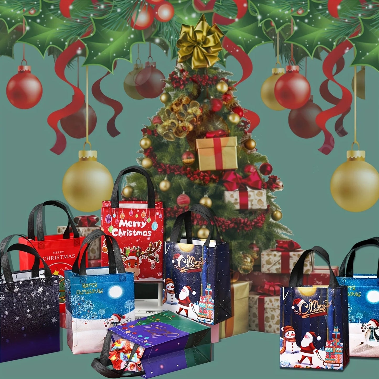Large Reusable Christmas Gift Bags