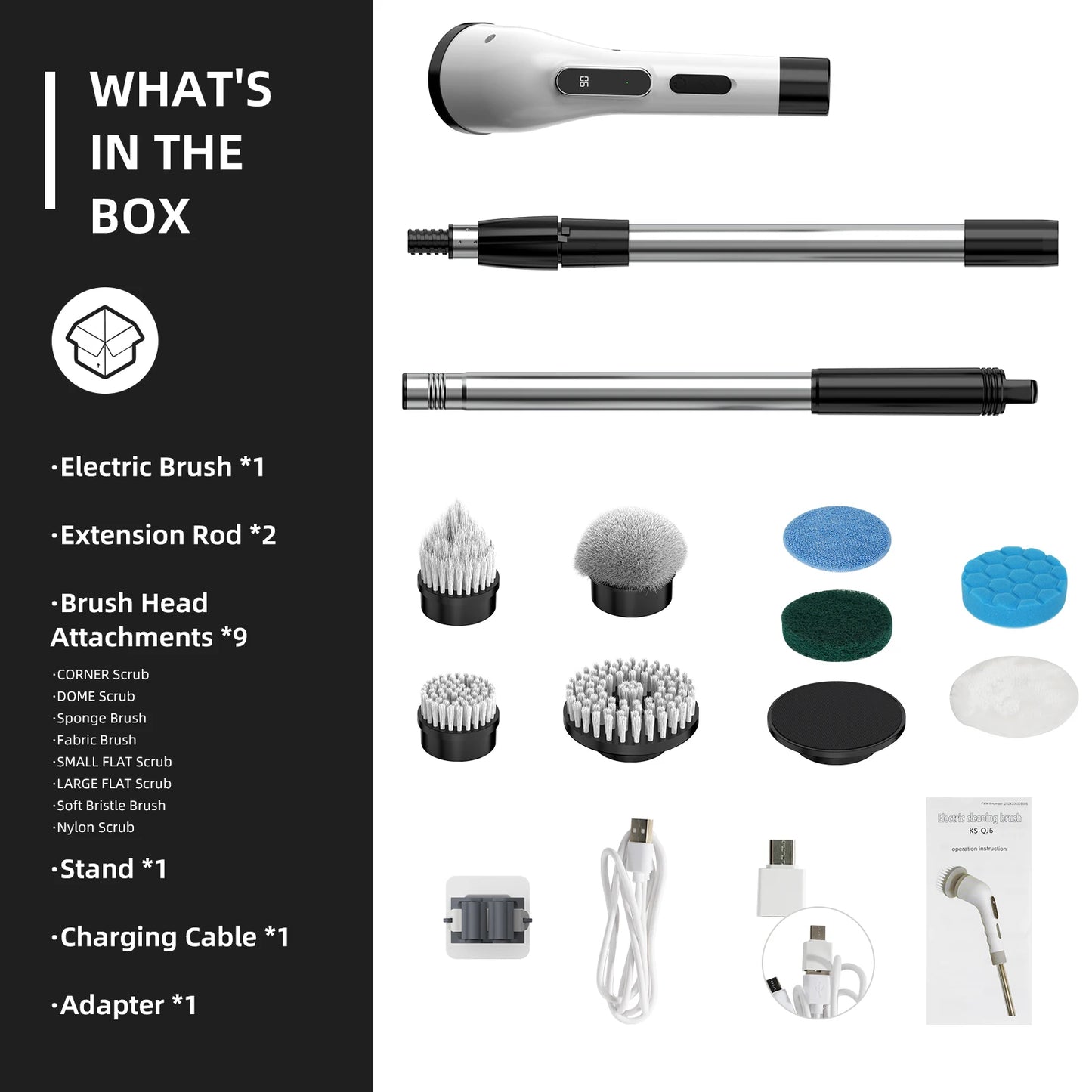 9-in-1 Cordless Cleaning Brush