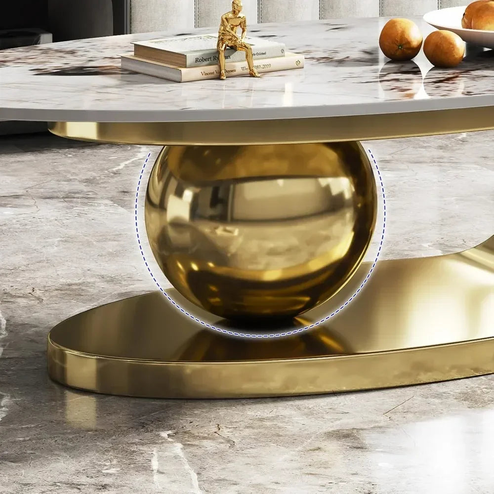 Modern Oval Stone Coffee Table
