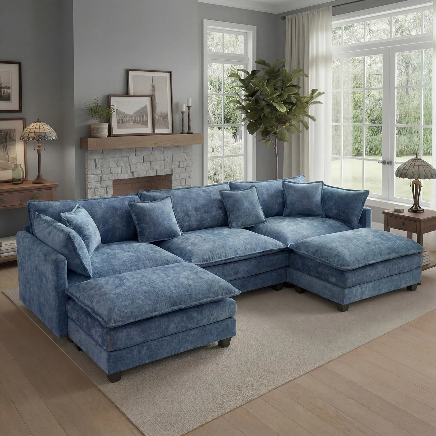 Sectional Sofa with Ottoman